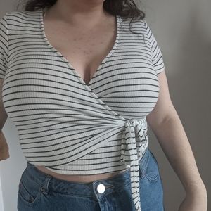 Striped Wrap Top